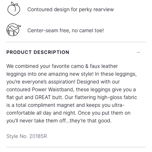 Spanx Faux Leather Camo Leggings S - Picture 4 of 4